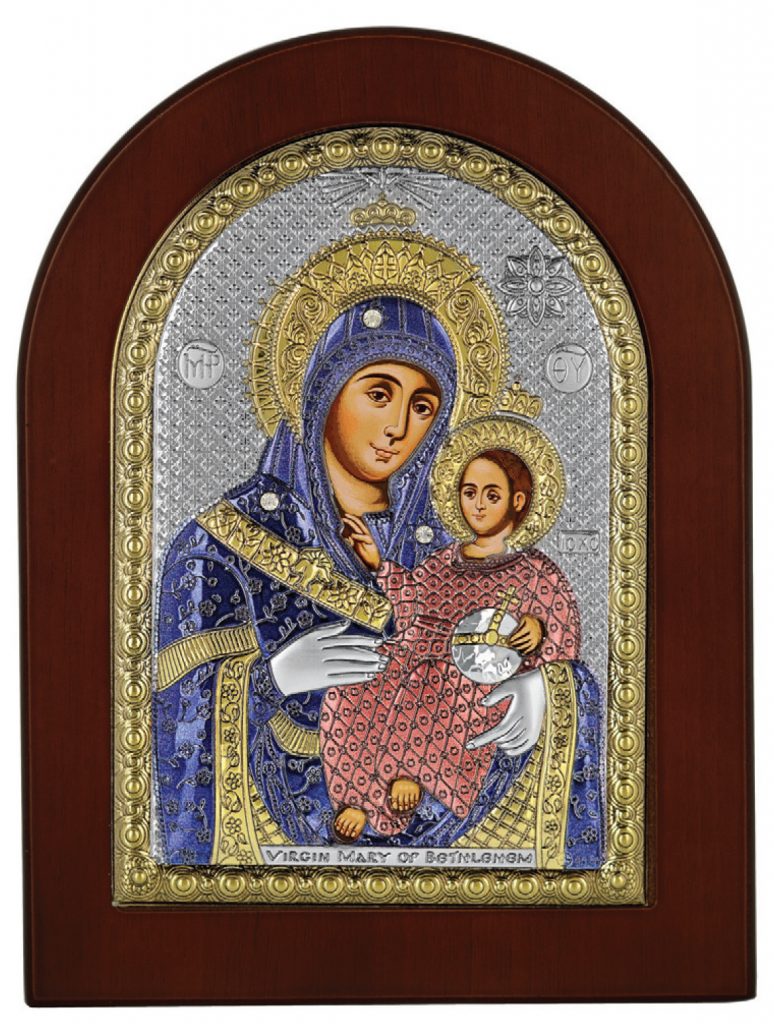 Ασημένια εικόνα Παναγία Βηθλεέμ 25X33 Prince Silvero MA/E1109VXC