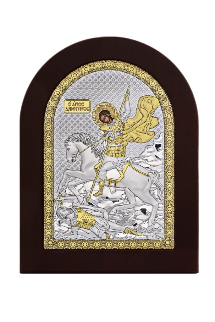 Prince Silvero ασημένια εικόνα ο Άγιος Δημήτριος 15X21 MA/E1130BX