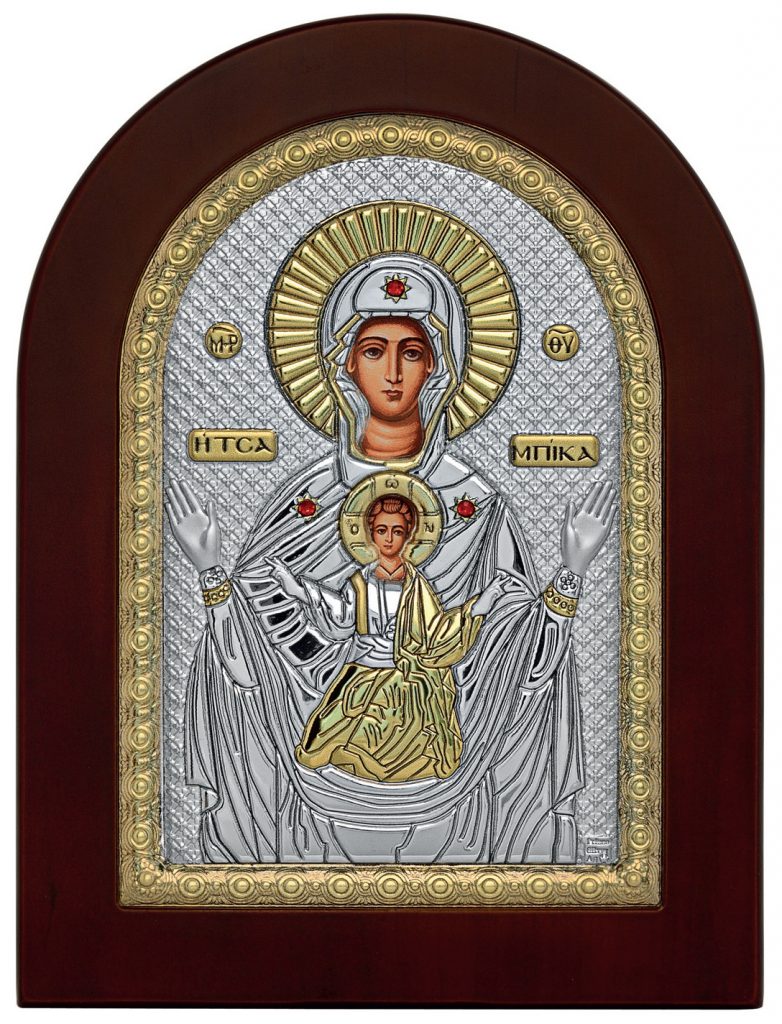 Ασημένια εικόνα Παναγία Τσαμπίκα 15X21 Prince Silvero MA/E1133BX
