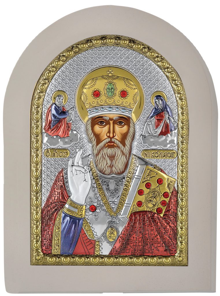 Ασημένια εικόνα του Αγίου Νικολάου 15X21 Prince Silvero MA/E1108BX-WC