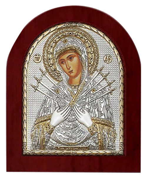 Ασημένια εικόνα 15Χ18 Παναγία Επτά Σπαθιά ΜΕ40-152