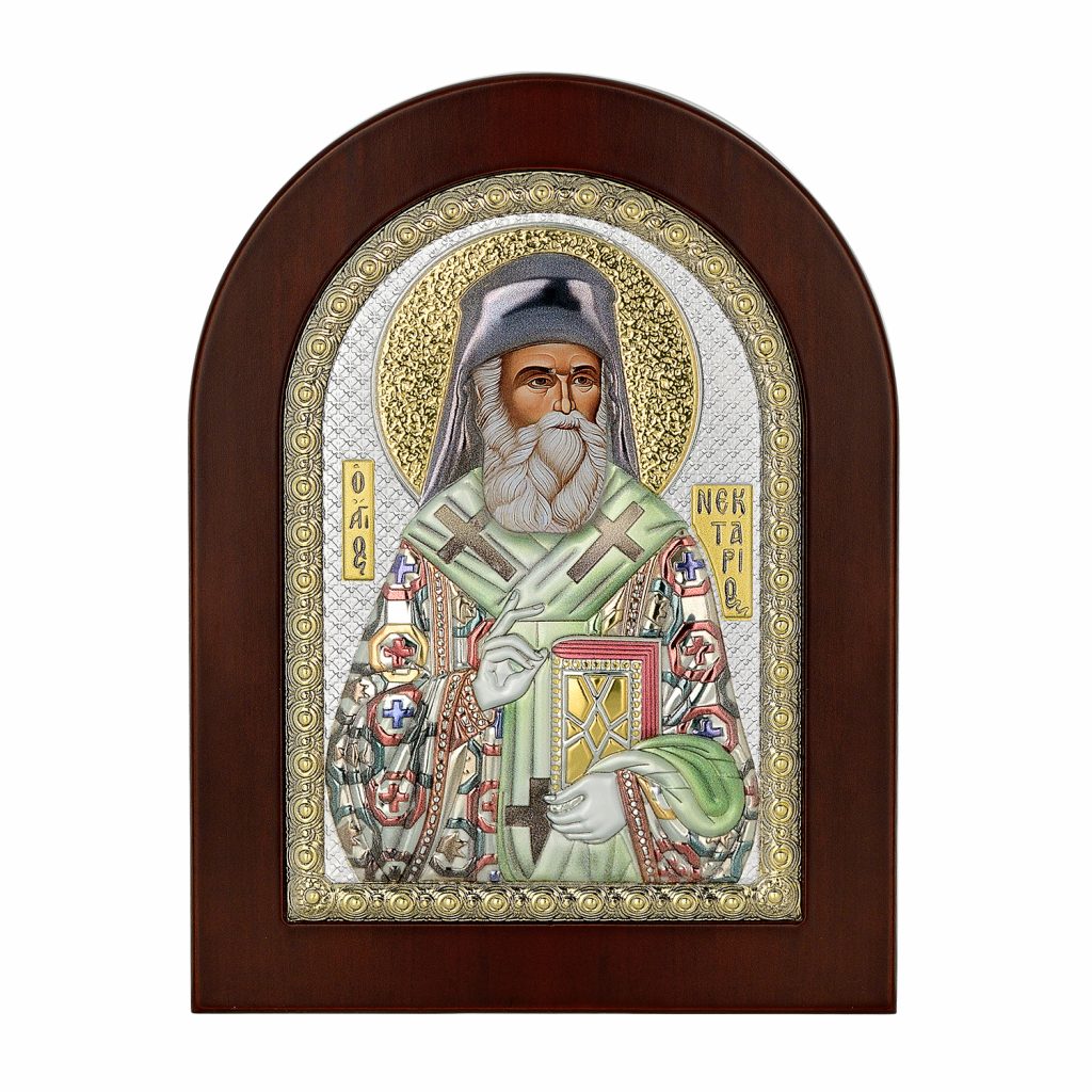 Prince Silvero ασημένια εικόνα ο Άγιος Νεκτάριος 15X21 MA/E1147BXC
