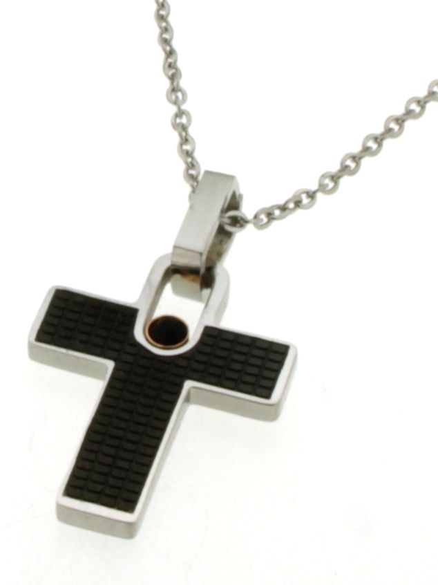 Ανδρικός ατσάλινος σταυρός με αλυσίδα Italsteel PEND1991