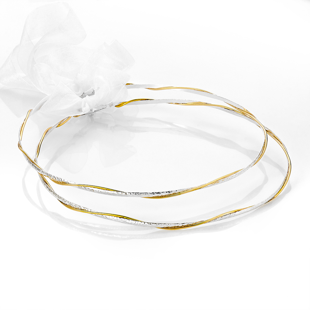 Louvaris επάργυρα χειροποίητα στέφανα γάμου Σ403Ε