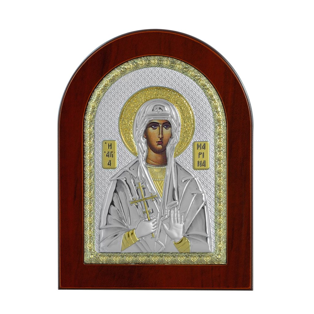 Prince Silvero ασημένια εικόνα η Αγία Μαρίνα 15Χ21 MA/E1155BX