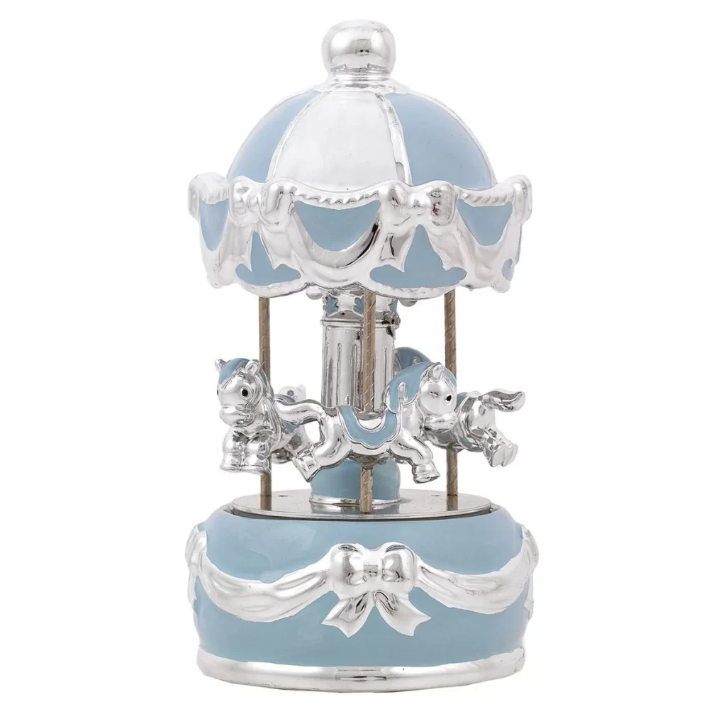 Bagutta μουσικό καρουζέλ απο ασήμι με φως led για αγόρι 17εκ. 4172-01A