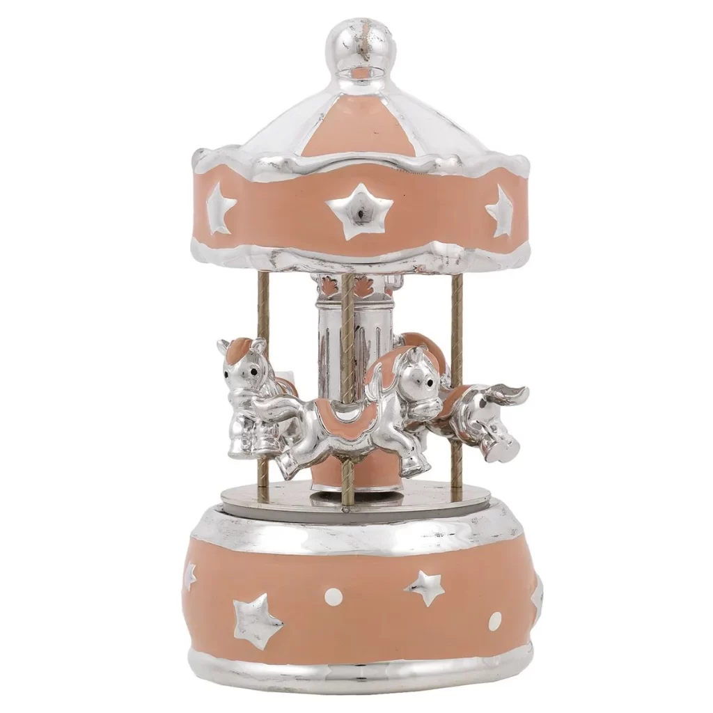 Bagutta μουσικό καρουζέλ απο ασήμι με φως led για κορίτσι 17εκ. 4172-02R
