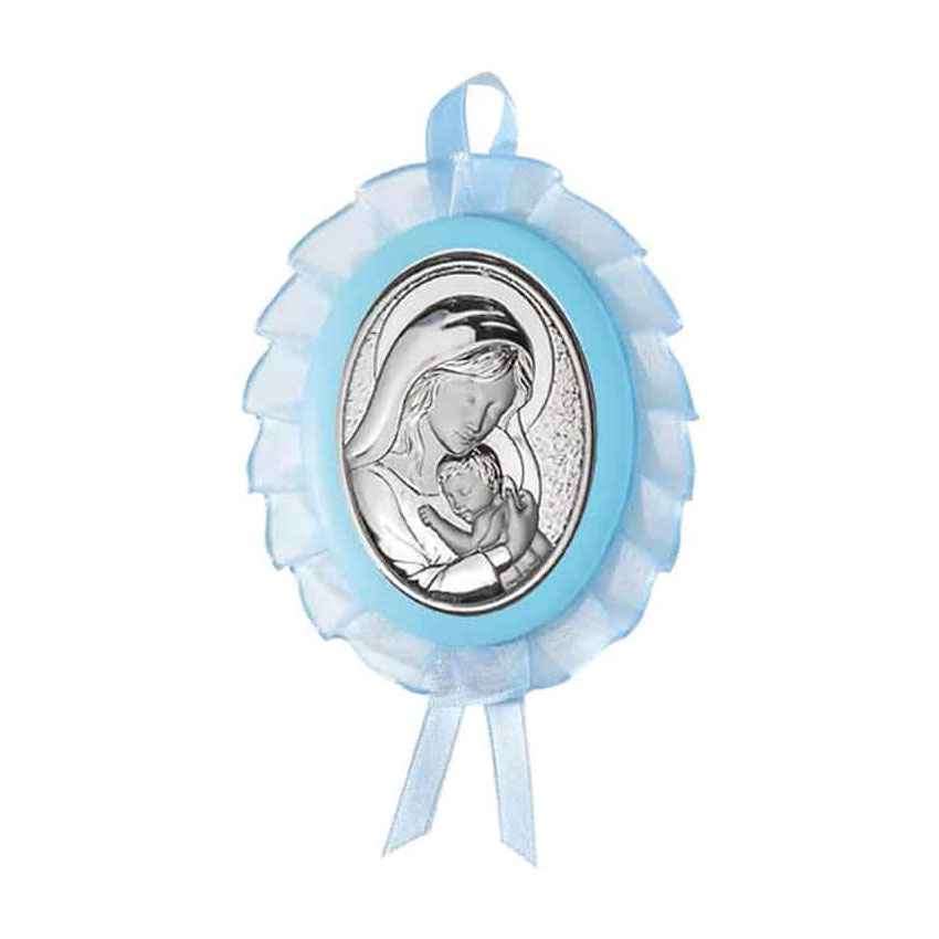 Atelier ασημένια παιδική εικόνα με μουσική της Παναγίας 11Χ13 AE0218C