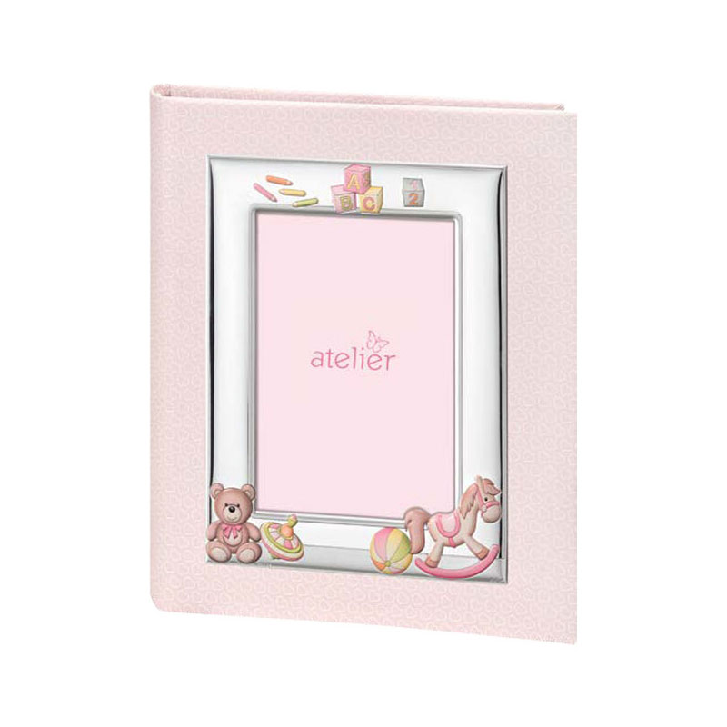 Atelier παιδικό δερμάτινο άλμπουμ 20Χ25 με ασημένια κορνίζα AE0457/20R