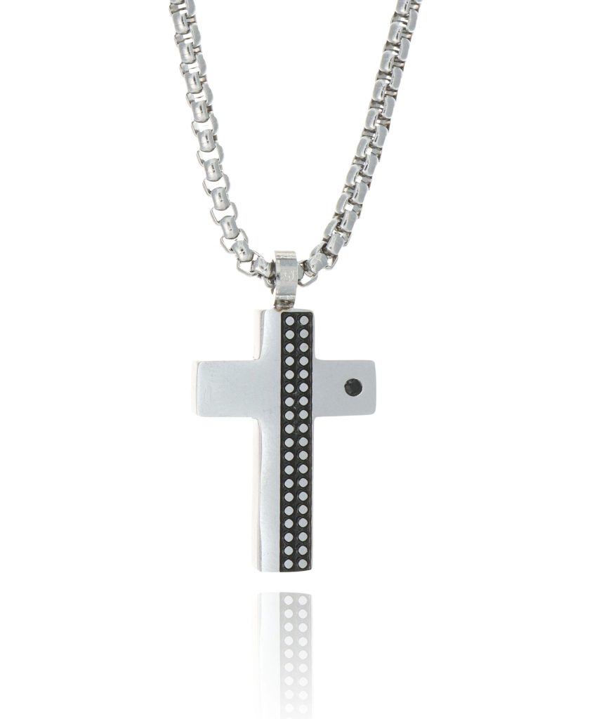 Italsteel ανδρικός ατσάλινος σταυρός με αλυσίδα PEND2292