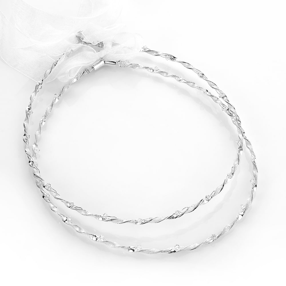 Louvaris επάργυρα χειροποίητα στέφανα γάμου Σ215E