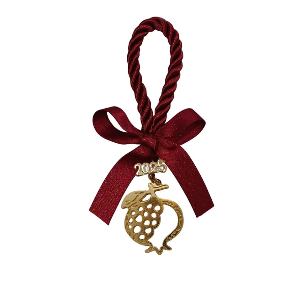 Deris μεταλλικό γούρι ρόδι 12cm 025.3691