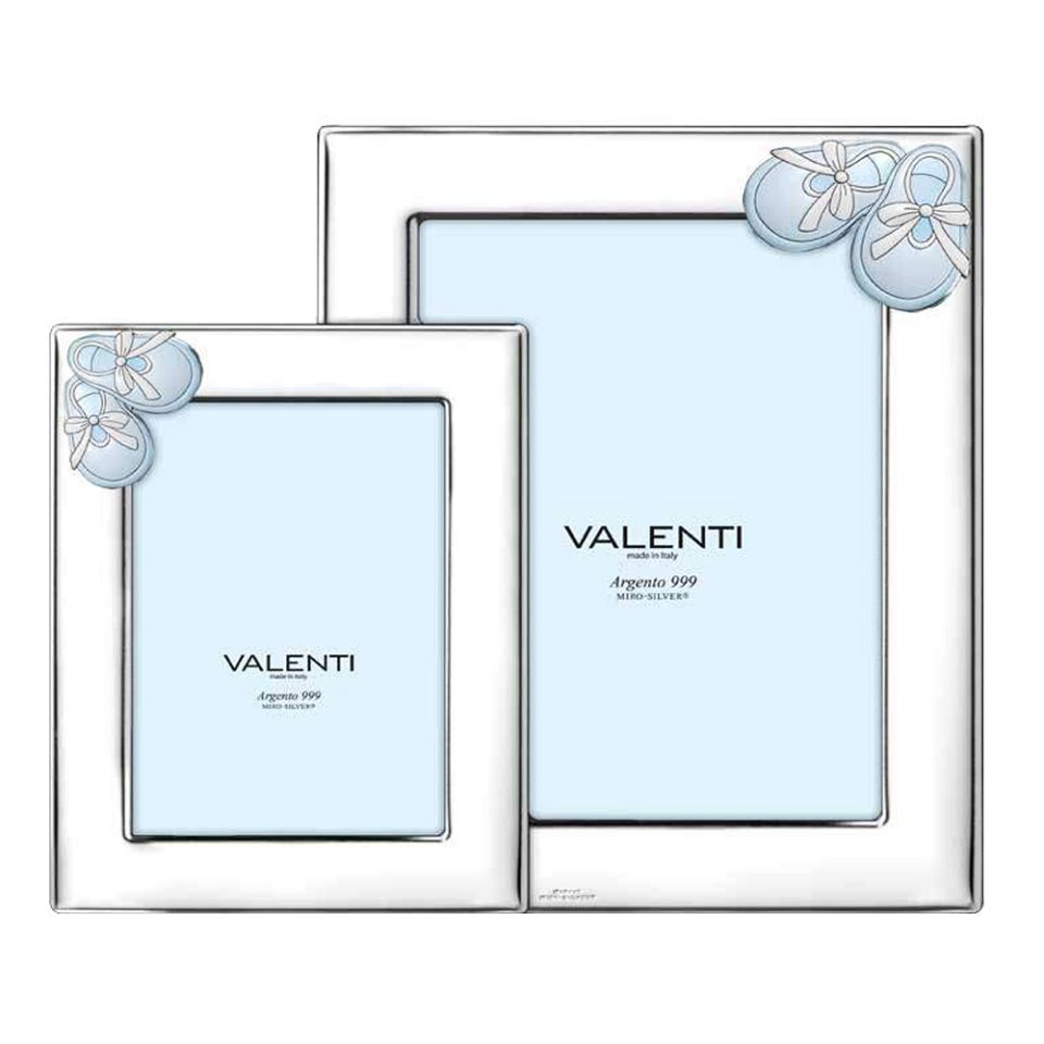Ασημένια διπλή παιδική κορνίζα για αγόρι Valenti 9Χ13 και 13X18 73192/2LC