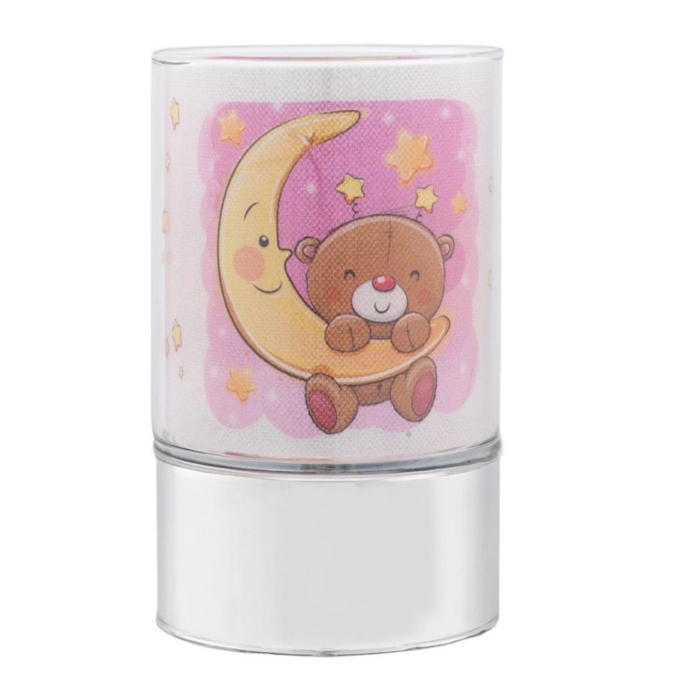 Bagutta παιδικό φωτιστικό από γυαλί και κάλυψη ασήμι για κορίτσι 15εκ. με φως led 4192-15 R