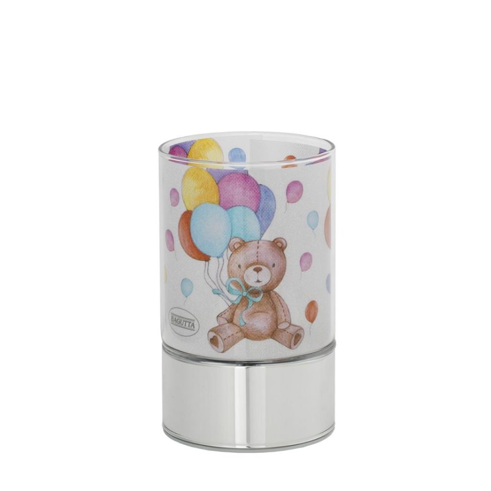 Bagutta παιδικό φωτιστικό από γυαλί και κάλυψη ασήμι 15εκ. με φως led 4216-15