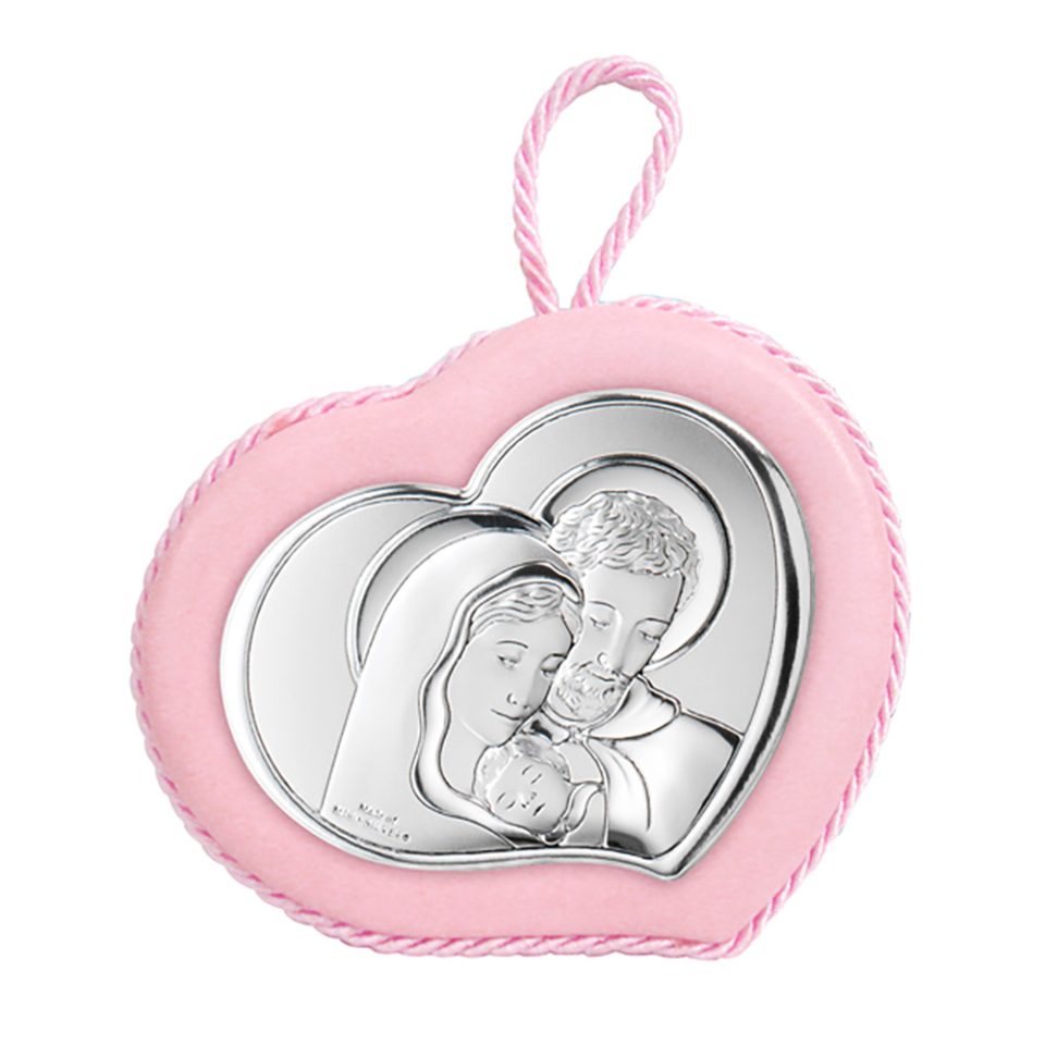 Valenti ασημένια παιδική εικόνα με μουσική η Αγία Οικογένεια διάσταση 10,5Χ10 10552R