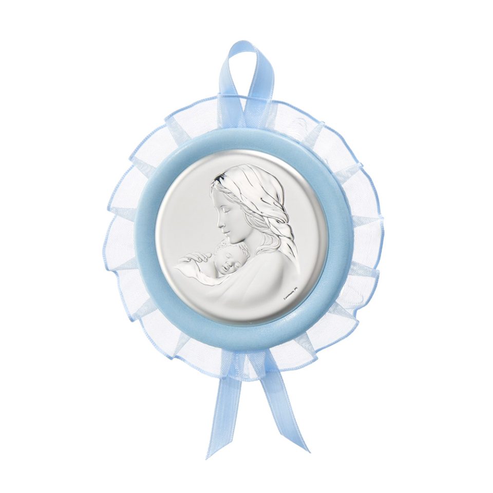 Valenti ασημένια παιδική εικόνα με μουσική της Παναγίας 13X13 10570/2C