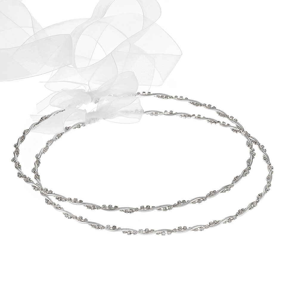 Louvaris επάργυρα χειροποίητα στέφανα γάμου Σ706E