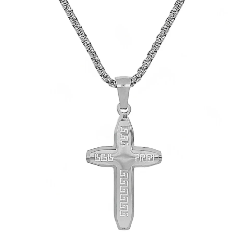 Italsteel ανδρικός ατσάλινος σταυρός με αλυσίδα HC2211