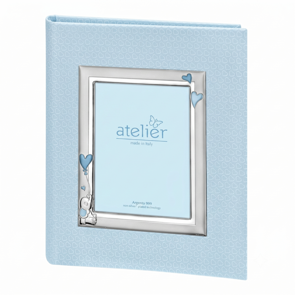 Atelier παιδικό δερμάτινο άλμπουμ με ασημένια κορνίζα  20X25 3091/20C